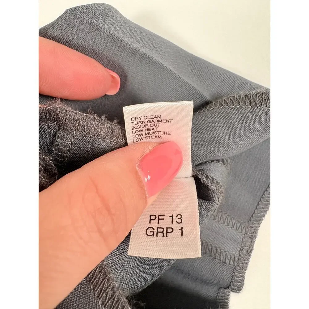 St. John Emma Pewter Gray Wool Blend Straight Leg Pants 8 NWT Raw Hem Luxury